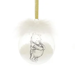 Pooh and Piglet Feather Baubles Set of 2