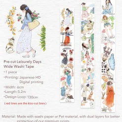 Pre-cut Leisurely Days Wide Washi Tape