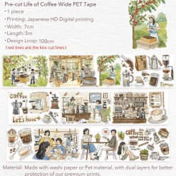 Pre-cut Life of Coffee Wide PET Tape