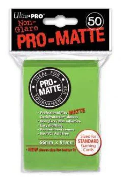 PRO-Matte Lime Green Standard Size Sleeves (50)