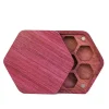 Purple Heart Hexagon Wooden Dice Box Terningboks