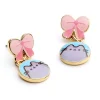 Pusheen Bow Golden Enamel Drop Earrings