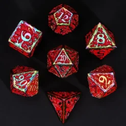 Rainbow Metal Poly Pattern Druid Red /Gold (7)