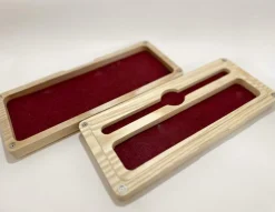 Rectangular Dice Box Variant 1 Ash and Burgundy Felt