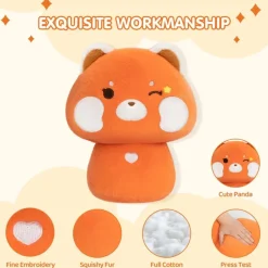 Red Panda Mushroom Family Plush Figure 35 cm