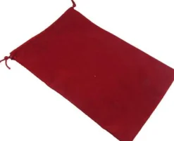Red Velour Dice Pouch (L) Terningpose
