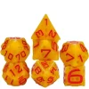 Resin Poly Cheese Yellow /Red (7) Terningsett