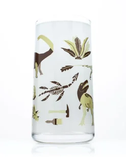 Retro Paleontology Drinking Glass