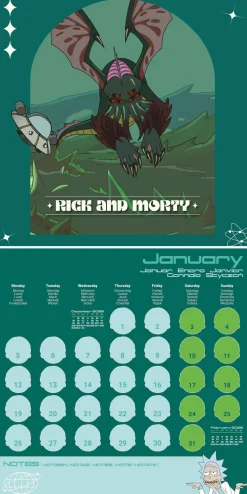 Rick & Morty 2026 Square Calendar