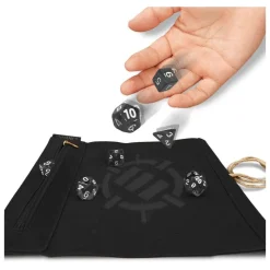 Roll on a Scroll Bag with Dice Black /White (7)