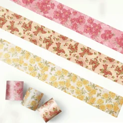 Scarlet Bloom Wide Washi Tape Set