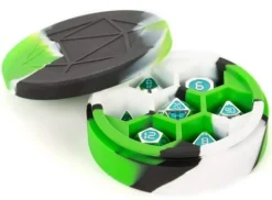 Silicone Round Dice Case Green, Black, White