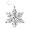 Silver Glitter Snowflake with Gem Hanging Decoration