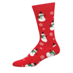Smiling Snowmen Red Socks (40-46)