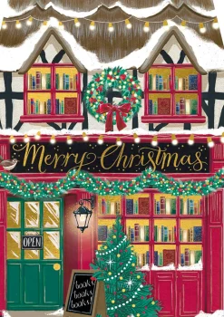 St Nicholas St Christmas Book Shop Xmas Card