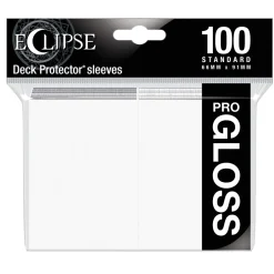 Standard Size Arctic White PRO-Gloss Eclipse Sleeves (100) Kortlommer