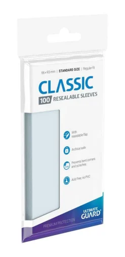 Standard Size Resealable Classic Sleeves Transparent (100) Kortlommer