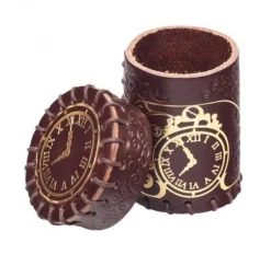 Steampunk Brown & Golden Leather Dice Cup Terningbeger