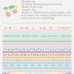 Summer Slim Washi Tape Set (20)