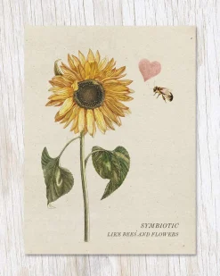 Symbiotic Like Bees and Flowers Greeting Card