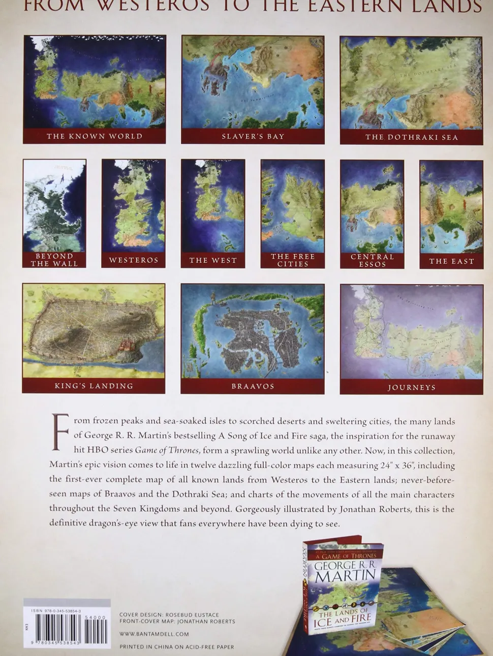 The Lands of Ice and Fire (A Game of Thrones): Maps from King's Landing to Across the Narrow Sea