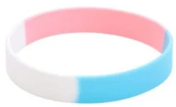 Transgender Flag Colours Silicone Bracelet