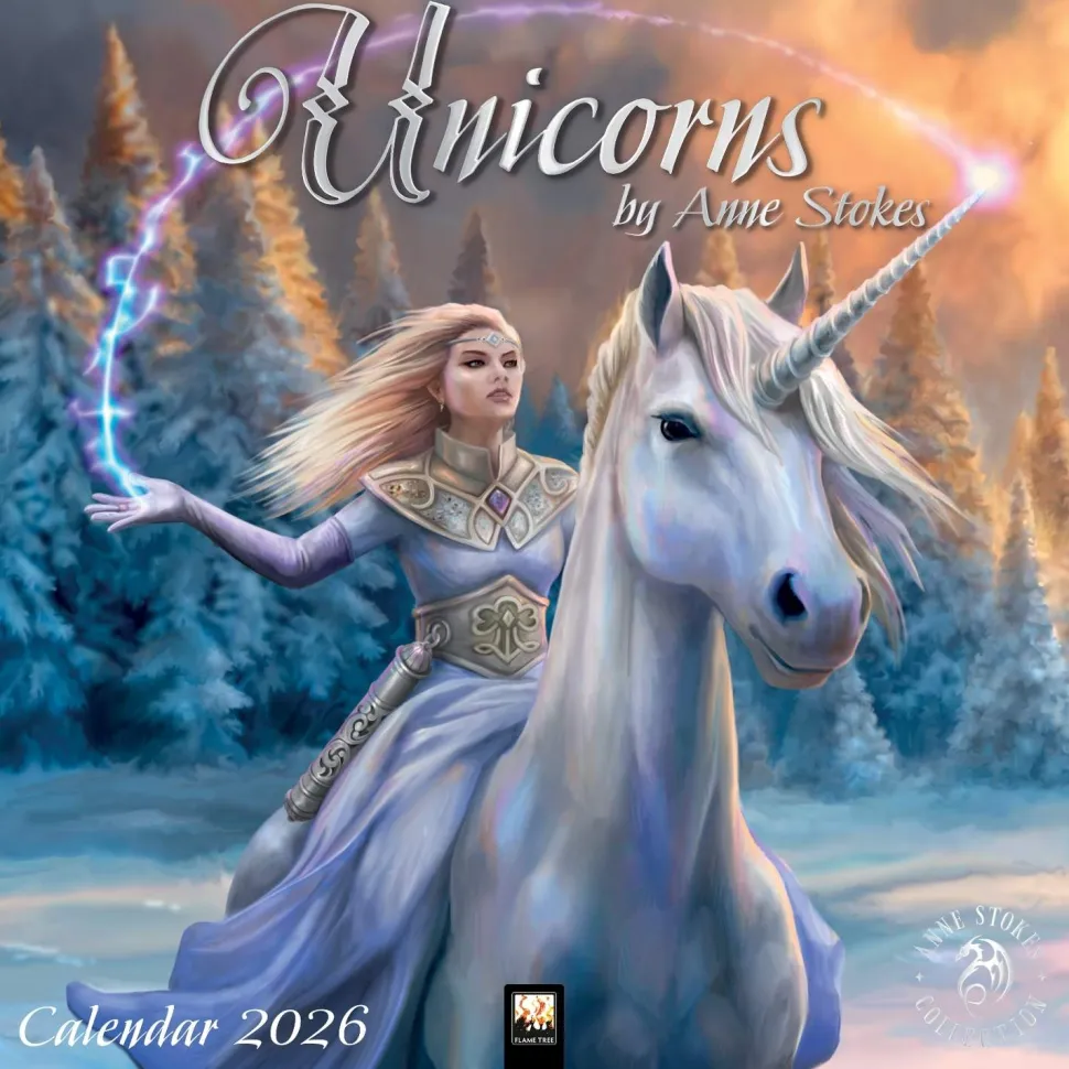Unicorns by Anne Stokes Wall Calendar 2026 (Art Calendar)