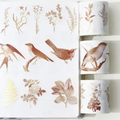 Vintage Botanicals Washi Tape Sticker Set (GILDED)