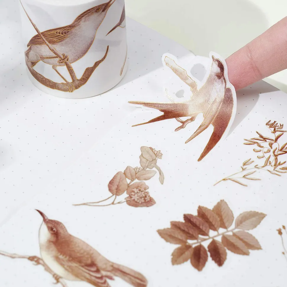 Vintage Botanicals Washi Tape Sticker Set (GILDED)