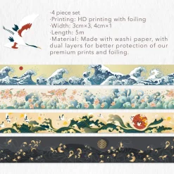 Waves of Rebun Washi Tape Set (4)
