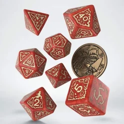 Witcher Crones Brewess Poly Red /Beige w /Coin (7) Terningsett, Witcher