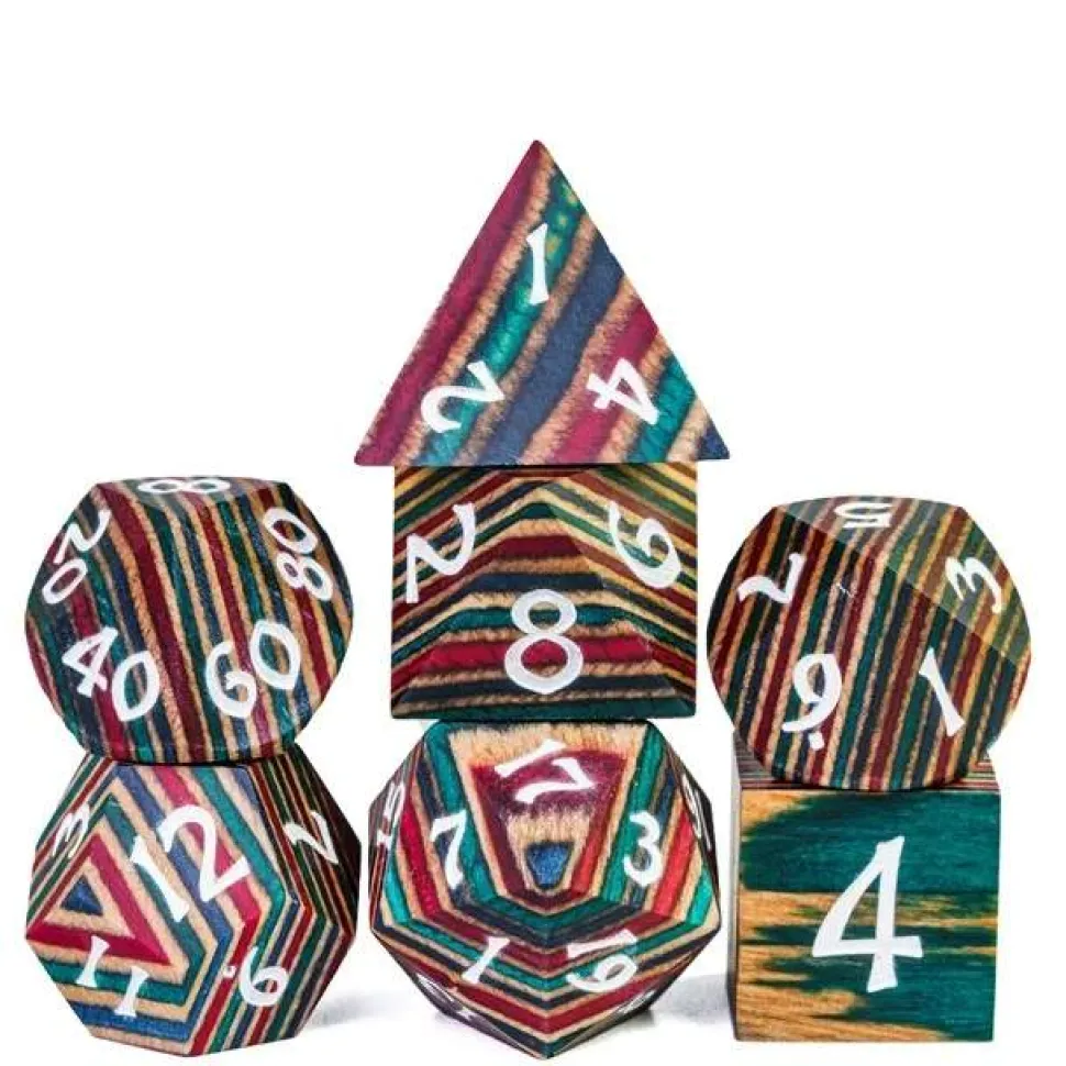 Wood High Quality Colorful Striped Rainbow /White (7)